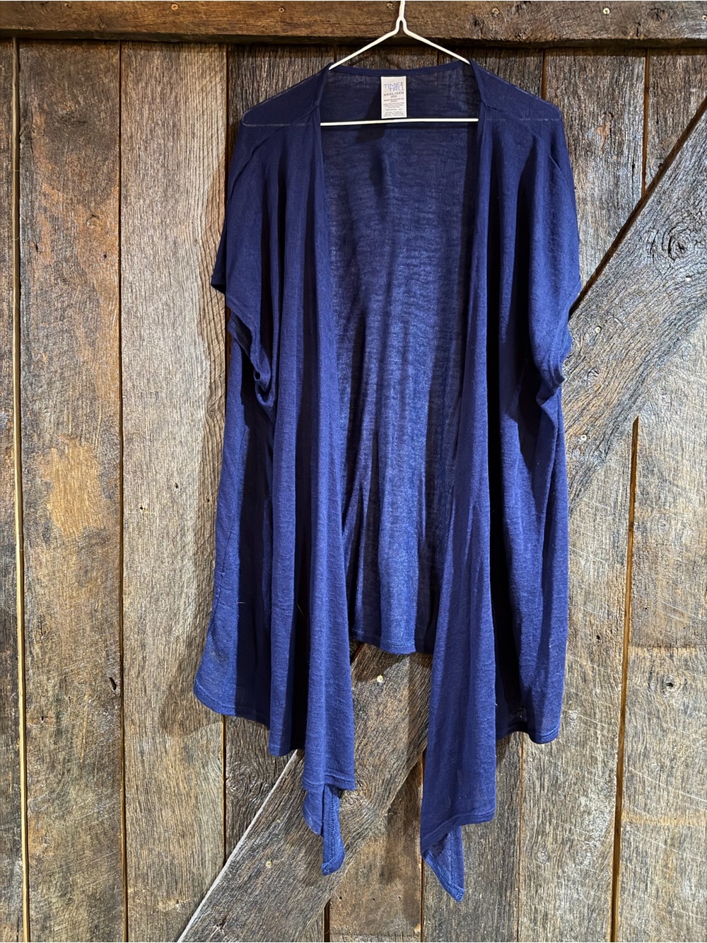 Time and Tru Royal Blue Open-Front Cardigan